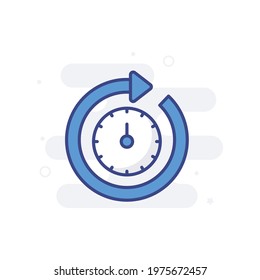 Round The Clock vector filled outline icon style illustration. EPS 10 File