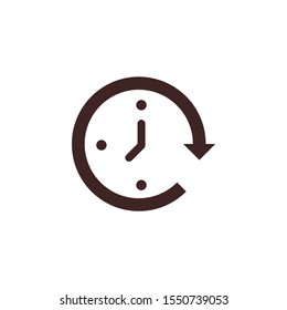Round The Clock vector illustration. Shipping and Delivery glyph style icon.