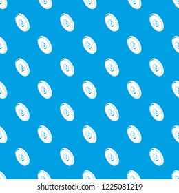 Round clothes button pattern vector seamless blue repeat for any use