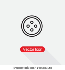 Round Clothing Button Icon Vector Illustration Eps10