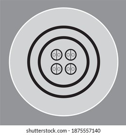 Round Clothing Button Icon Vector Illustration 
