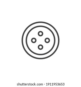 Round clothing button line icon. linear style sign for mobile concept and web design. Sewing button outline vector icon. Symbol, logo illustration. Vector graphics