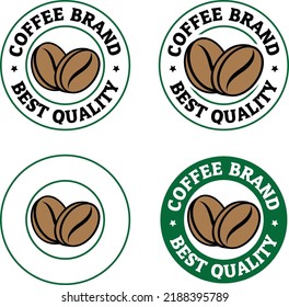 Round Coffee Beans Icon isolated on a White Background