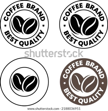 Round Coffee Beans Icon isolated on a White Background