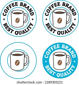 Round Coffee Mug with Coffee Bean Icons isolated on a White Background