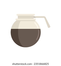 Icono redondo de la olla de café vector plano. Espresso caliente. Alimentos al vapor aislados
