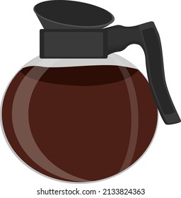 Cafetera redonda, ilustración, vector sobre un fondo blanco.