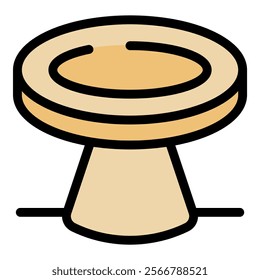 Round coffee table standing on one leg with a wide top surface, adding a touch of elegance to interior design