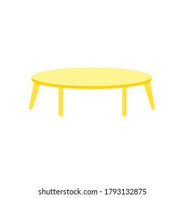 Runder Couchtisch für trendigen Flachstil für Grafikdesign, Website. Stock-Vektorgrafik.