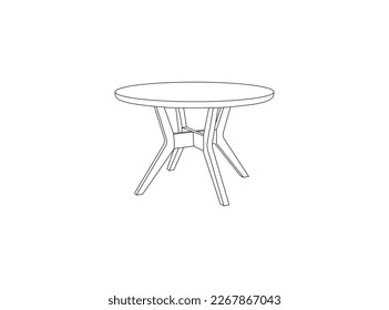 Round coffee table vector icon . table hand drawn outline doodle icon. table icon vector template . Coffee table vector sketch illustration for print, web infographics isolated on white background.