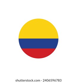 Round Colombia flag emblem vector illustration