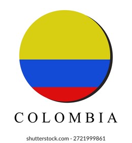 Round Colombian flag illustrated in vector on a white background