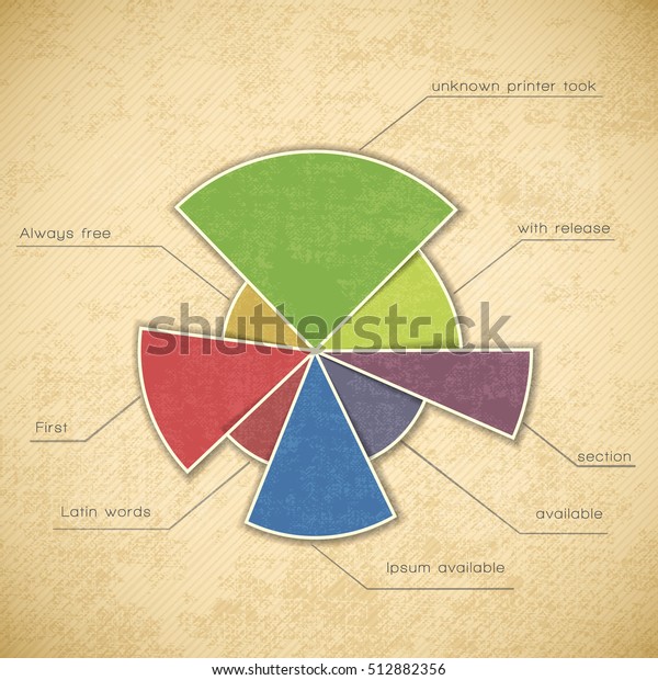 Round color chart divided into sectors they\
are marked and signed vector\
illustration