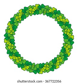 Round color frame with clover