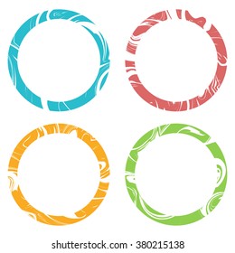 Round color frames with beautiful marble pattern