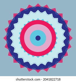 Round color pattern vector illustration Stylized sun symbol illustration for invitations and greeting cards