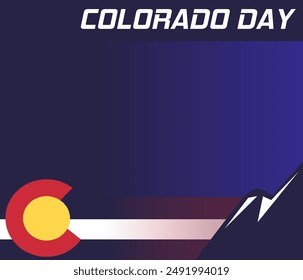Icono redondo del Vector de la bandera del estado de Colorado aislado con objetos de la montaña y del sol.