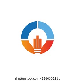 Round colored business company logo vector image
