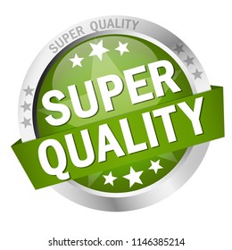 round colored button with banner and text super quality
