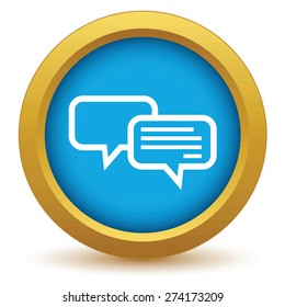 Round colored icon with image of two messages