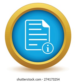 Round colored icon with symbol of page and information sign near it