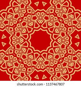 Round colored lace pattern for paisley , circle background with floral style. vector illustration. purple color
