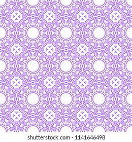 Round colored lace pattern for paisley , circle background with floral style. vector illustration. purple color