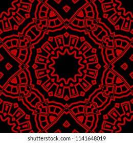 Round colored lace pattern for paisley , circle background with floral style. vector illustration. purple color