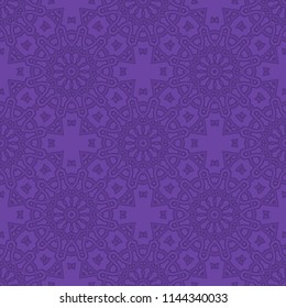 Round colored lace pattern for paisley , circle background with floral style. vector illustration. purple color
