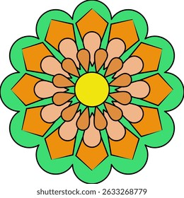 Round Colored Mandala Design Mandala pattern design on white background