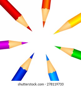round of colored pencils