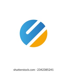 Round colored technology business logo vector image
