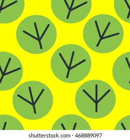 Round colored trees in autumn. flat Seamless pattern in bright colors. Children vector illustration