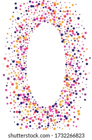 Round Colorful Background. Multicolor Confetti Group. Dot Pink Bright Frame. Celebration Texture.