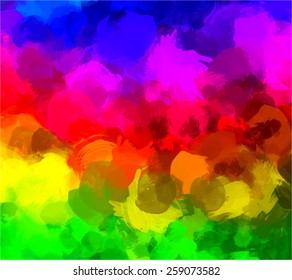 Round colorful brush strokes background. Vector version