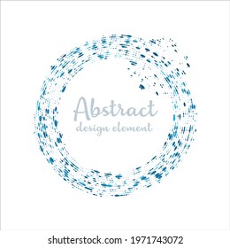 Round colorful dotted frame with space for text. Vector confetti border. Glitter circle. Halftone design element.