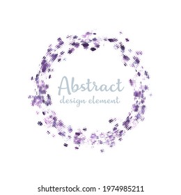 Round colorful dotted frame with space for text. Vector confetti border. Glitter circle. Halftone design element.