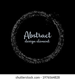 Round colorful dotted frame with space for text. Vector confetti border. Glitter circle. Halftone design element.
