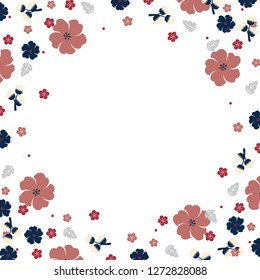 Round colorful floral border vector