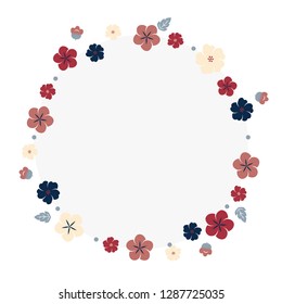 Round colorful floral border vector