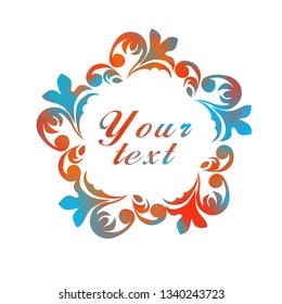 Round colorful flower frame