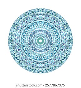 Round colorful flower pattern mandala - ornamental geometrical abstract vector design element