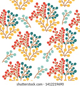 Round colorful flowers in a seamless pattern design, that can be used on the web, as a backgrount, or in print, for surface design
