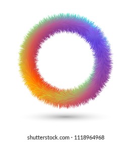 Round colorful fluffy frame