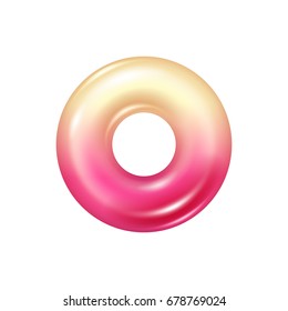 Round colorful jelly ring candy icon. Realistic vector. Good for packaging design.