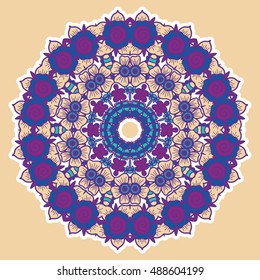 Round colorful mandala design. Creative vector illustration