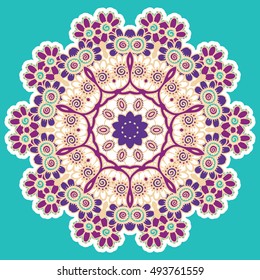 Round colorful mandala design. Creative vector illustration