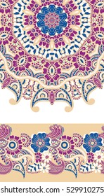 Round colorful mandala design. Creative vector illustration.