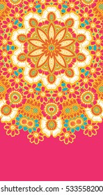 Round colorful mandala design. Creative vector illustration.