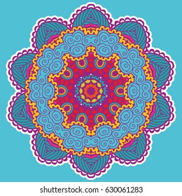 Round colorful mandala design. Creative vector illustration